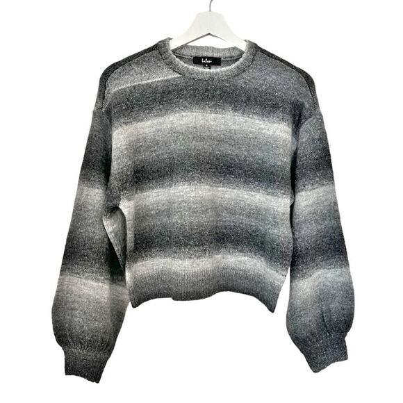 Lulu's Gray Ombre Stripe Pullover Sweater - Picture 1 of 8